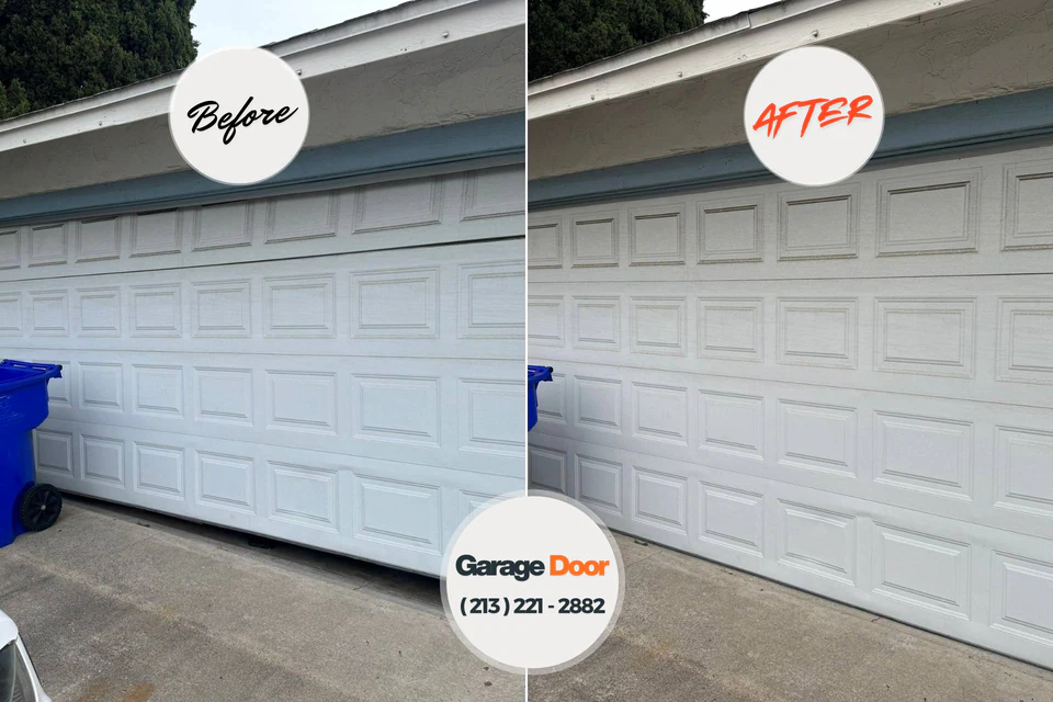 Before and after: garage door repair Morrow County